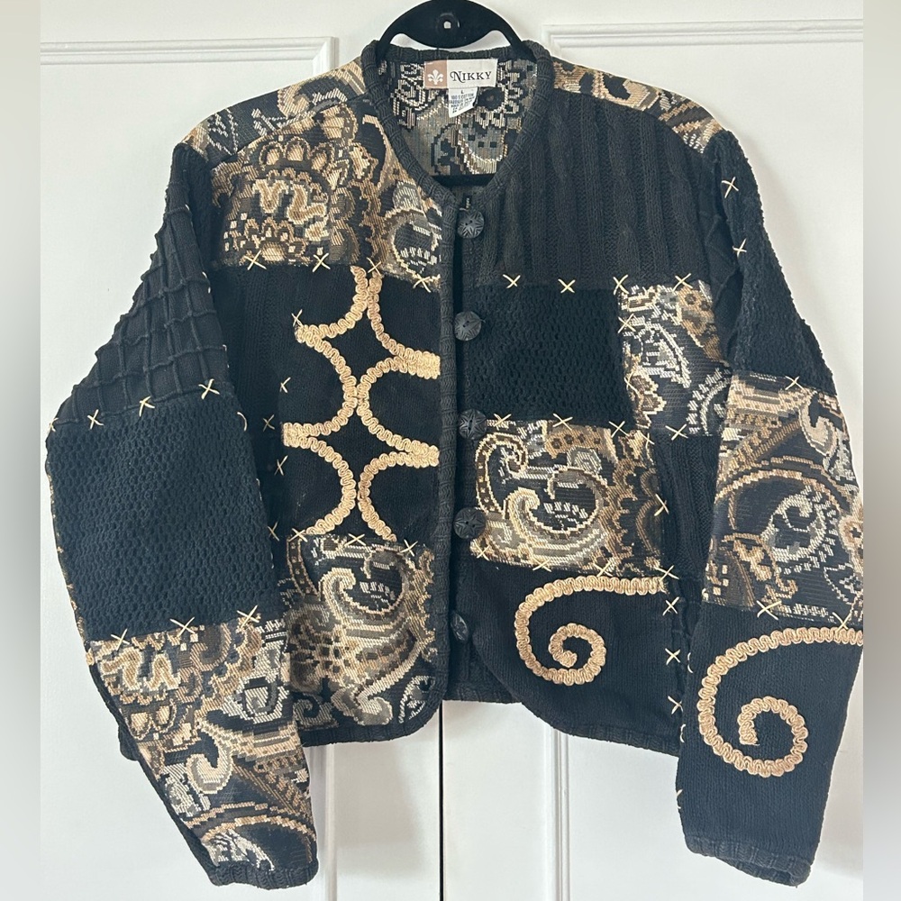 Vintage 90’s unique patchwork sweater. 100% cotton. Size large.